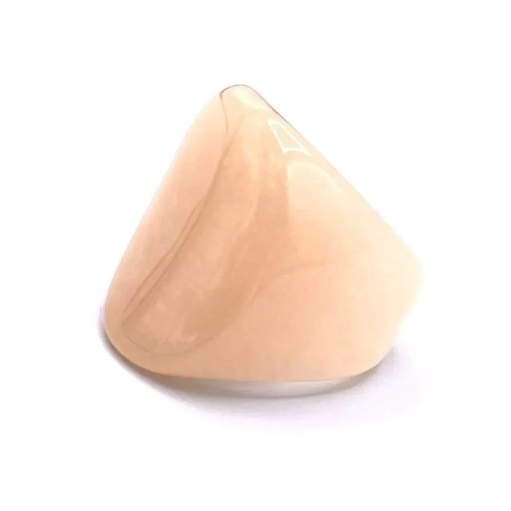 Blush with Yellow Gold Iridescent Glitter Acrylic Oval Chunky Ring Size 7